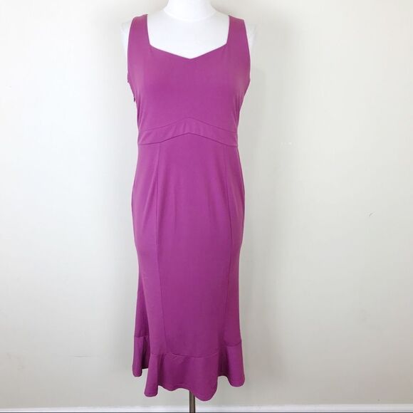 Kim & Kai Maternity Trumpet Midi Dress Medium - Picture 1 of 8